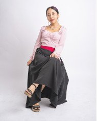 BLUSA TULLPUY ROSA PINTADA A MANO