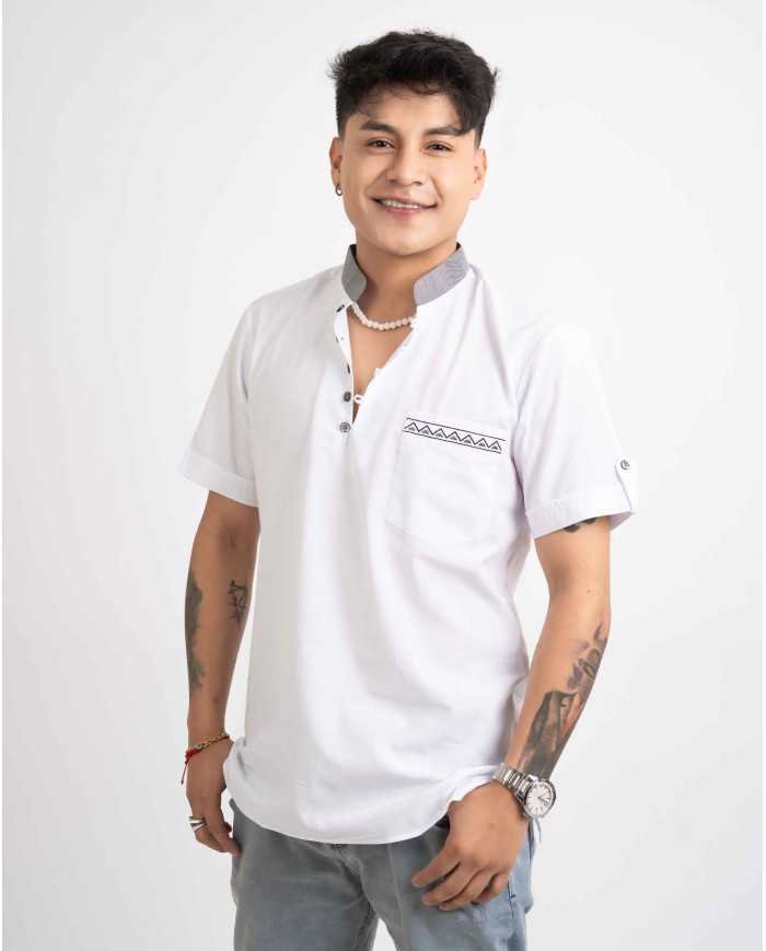 CAMISA KAMAY BORDADO SEDA