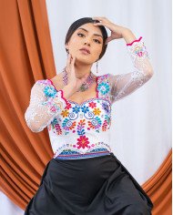 CORSET PACHAKUTIY COLORES DECORADO EN PEDRERÍA