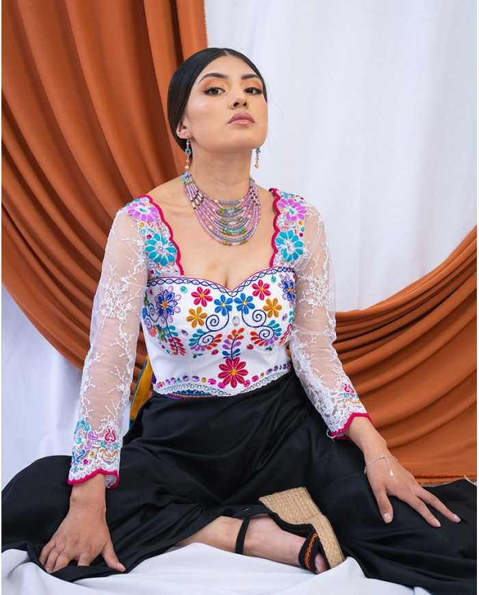 CORSET PACHAKUTIY COLORES DECORADO EN PEDRERÍA