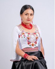 CORSET SISAY ROJO DECORADO EN PEDRERIA