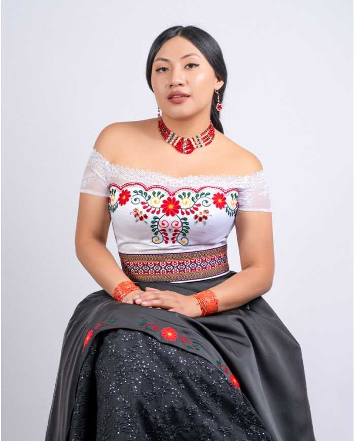 CORSET SUMAK KAWIÑA DECORADO EN PEDRERIA