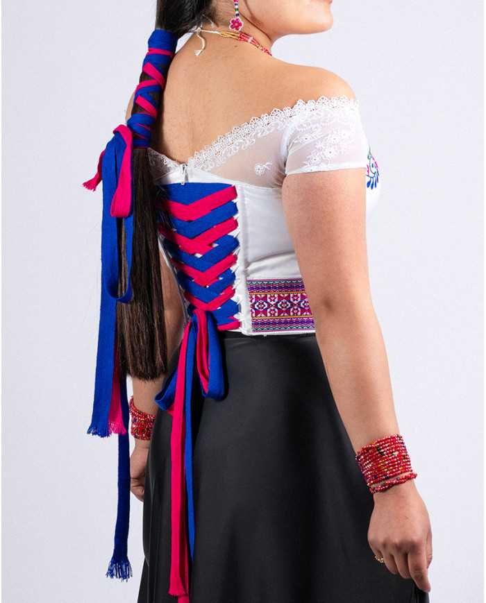 CORSET SUMAK PURUHÁ DECORADO EN PEDRERIA