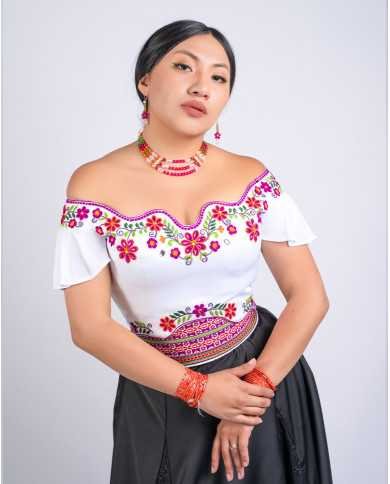 CORSET WAMINTSI FUCSIA DECORADO EN PEDRERIA