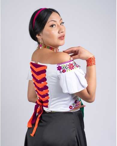 CORSET WAMINTSI FUCSIA DECORADO EN PEDRERIA