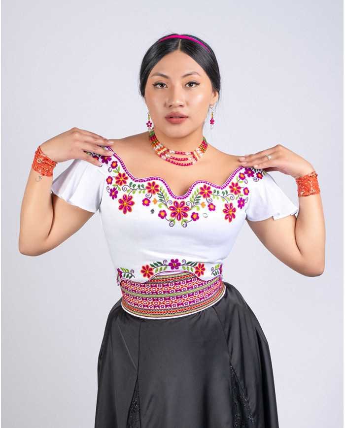 CORSET WAMINTSI FUCSIA DECORADO EN PEDRERIA