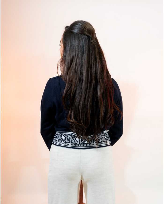 CHAQUETA TEJIDA NINA AZUL MARINO