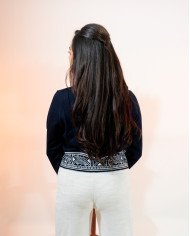 CHAQUETA TEJIDA NINA AZUL MARINO