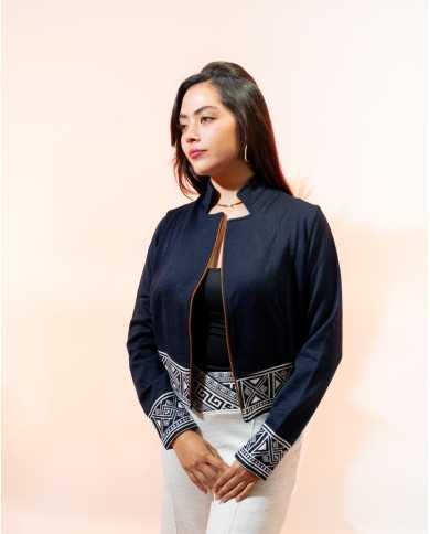 CHAQUETA TEJIDA NINA AZUL MARINO