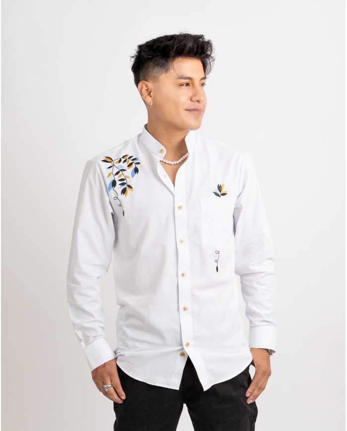CAMISA MALLKI BORDADO SEDA