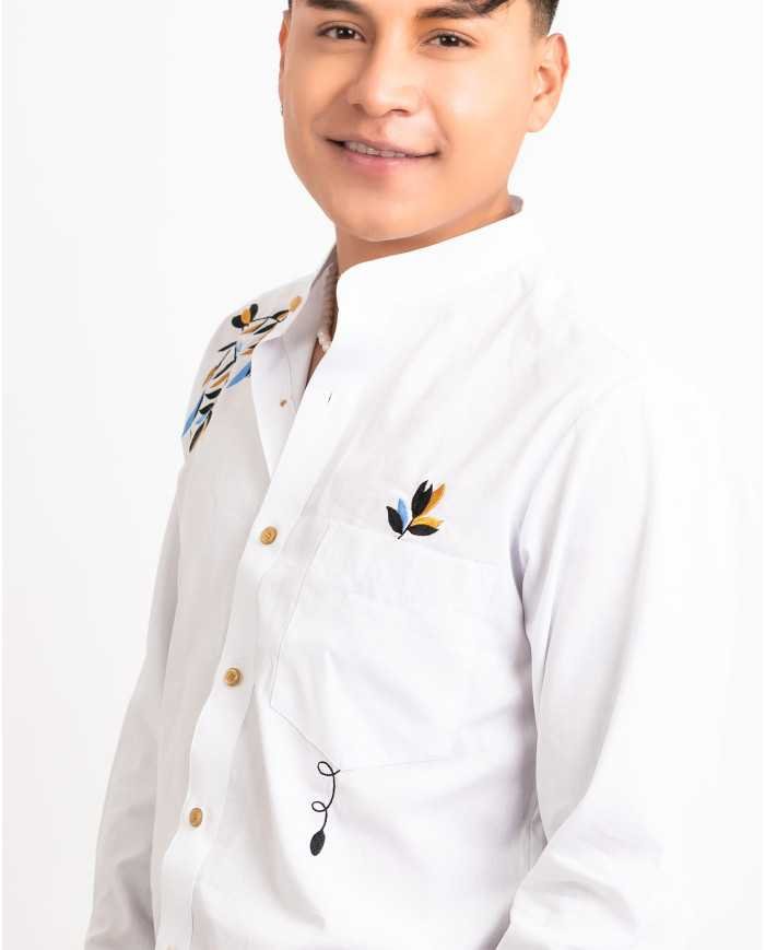 CAMISA MALLKI BORDADO SEDA