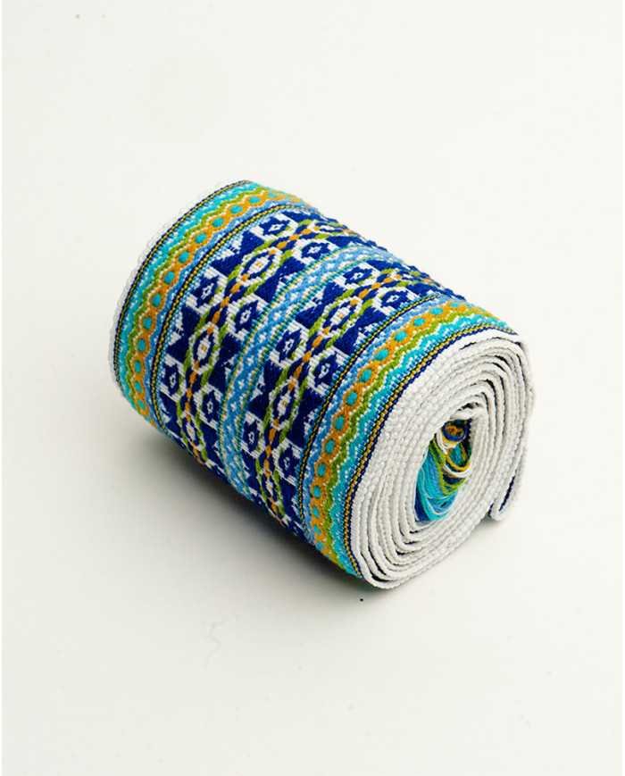 FAJA CHAKIRA AZUL TEJIDO ANCHA