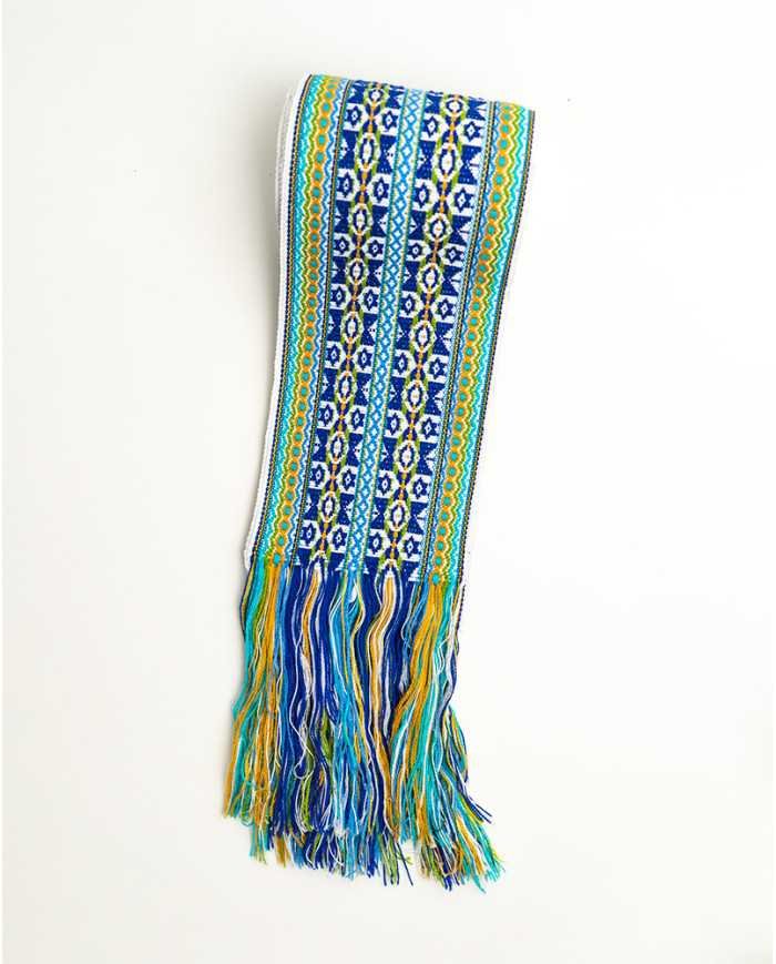 FAJA CHAKIRA AZUL TEJIDO ANCHA