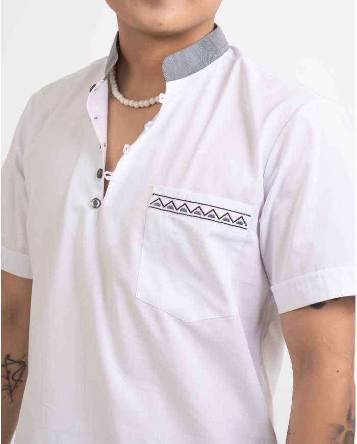 CAMISA KAMAY BORDADO SEDA