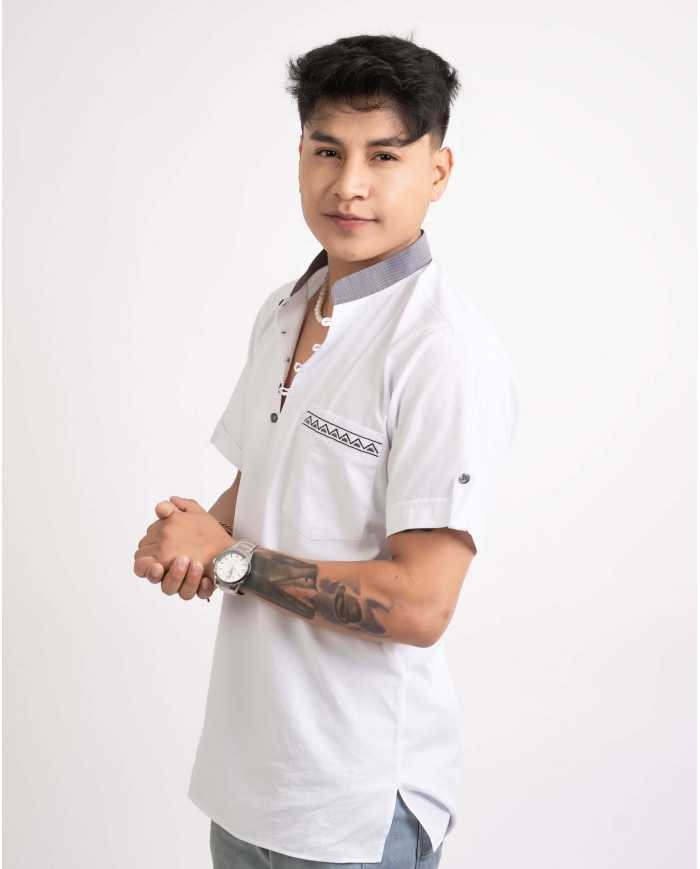 CAMISA KAMAY BORDADO SEDA