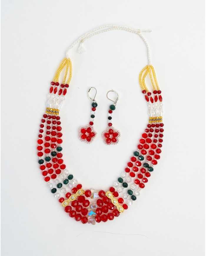 COLLAR Y ARETES SUMAK KAWIÑA CRISTALES