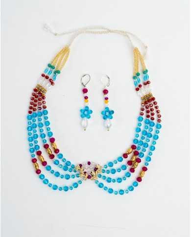 COLLAR Y ARETES SISAY CARDENILLO CRISTALES