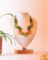 COLLAR Y ARETES CHAKIRA VERDE CRISTALES