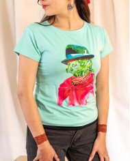 CAMISETA KAWSAY MENTA MUJER