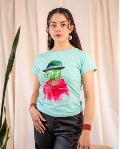 CAMISETA KAWSAY MENTA MUJER