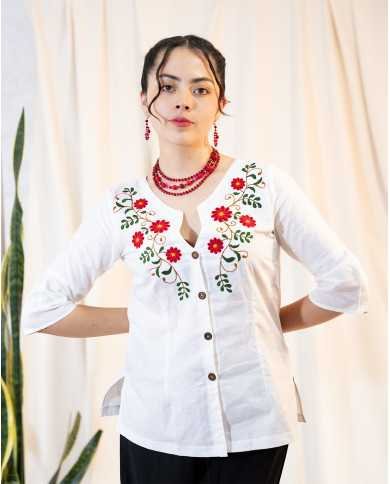BLUSON PUKA LINO BORDADO ORLÓN (XS)