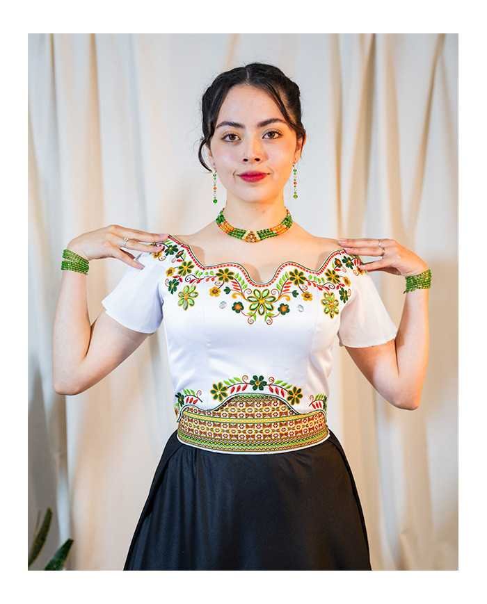 CORSET WAMINTSI VERDE DECORADO EN PEDRERIA