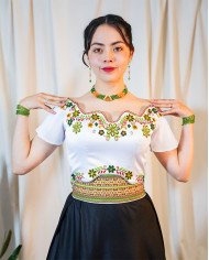 CORSET WAMINTSI VERDE DECORADO EN PEDRERIA