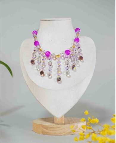 COLLAR Y ARETES SAMI CRISTALES