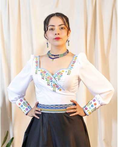 BLUSA INTI BLANCO BORDADO SEDA