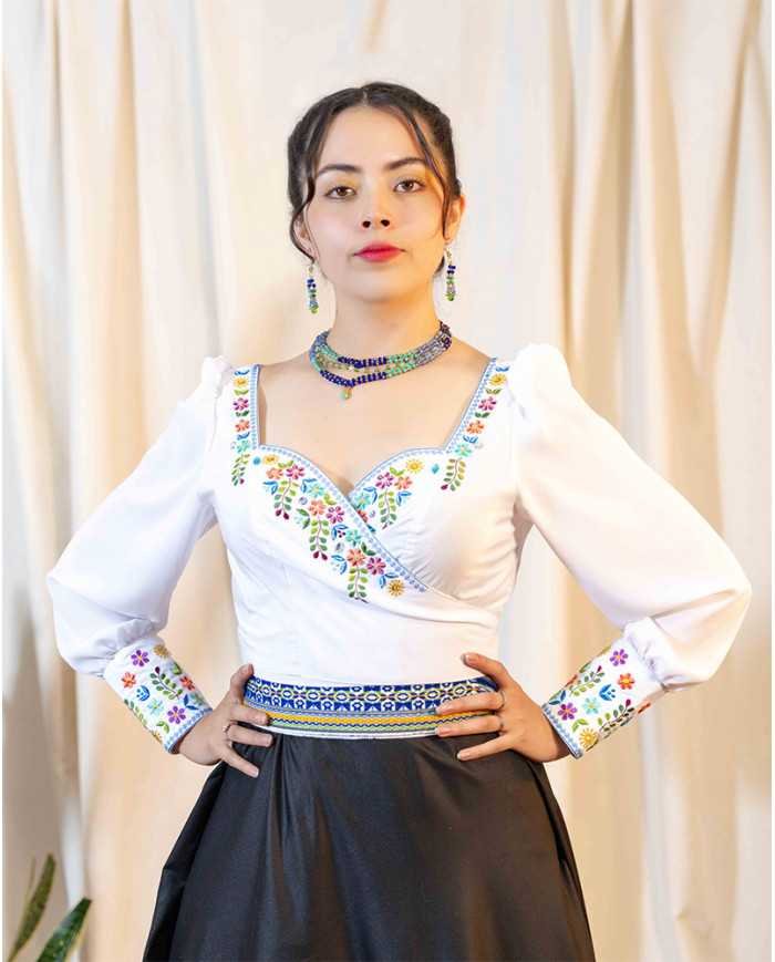 BLUSA INTI BLANCO BORDADO SEDA