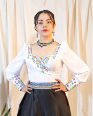 BLUSA INTI BLANCO BORDADO SEDA