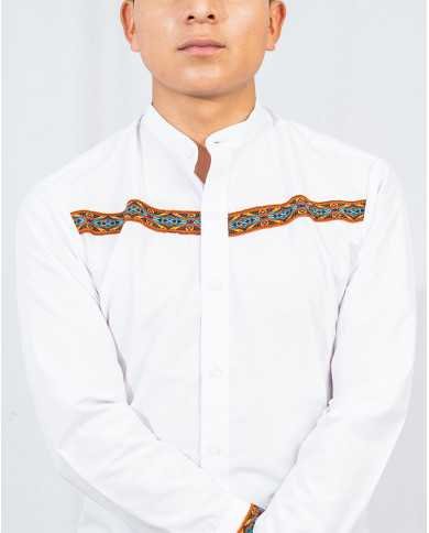 CAMISA KINKU ROJO CINTA TEJIDA (S)