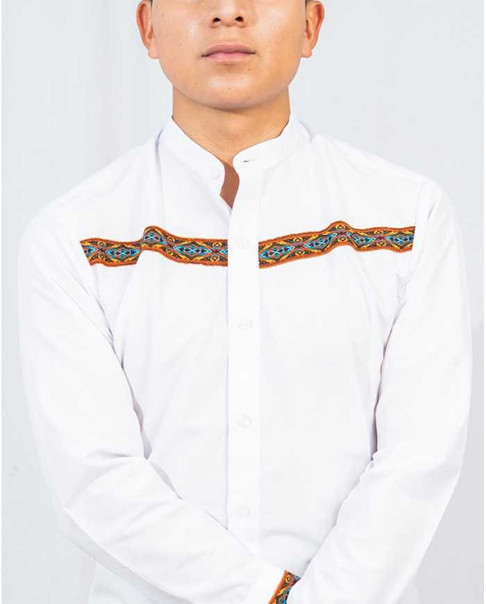 CAMISA KINKU ROJO CINTA TEJIDA (S)