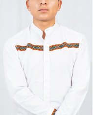 CAMISA KINKU ROJO CINTA TEJIDA (S)