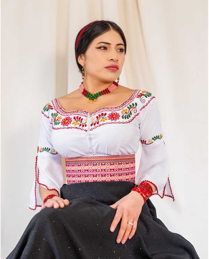 BLUSA NINA ROJO BORDADO ORLÓN