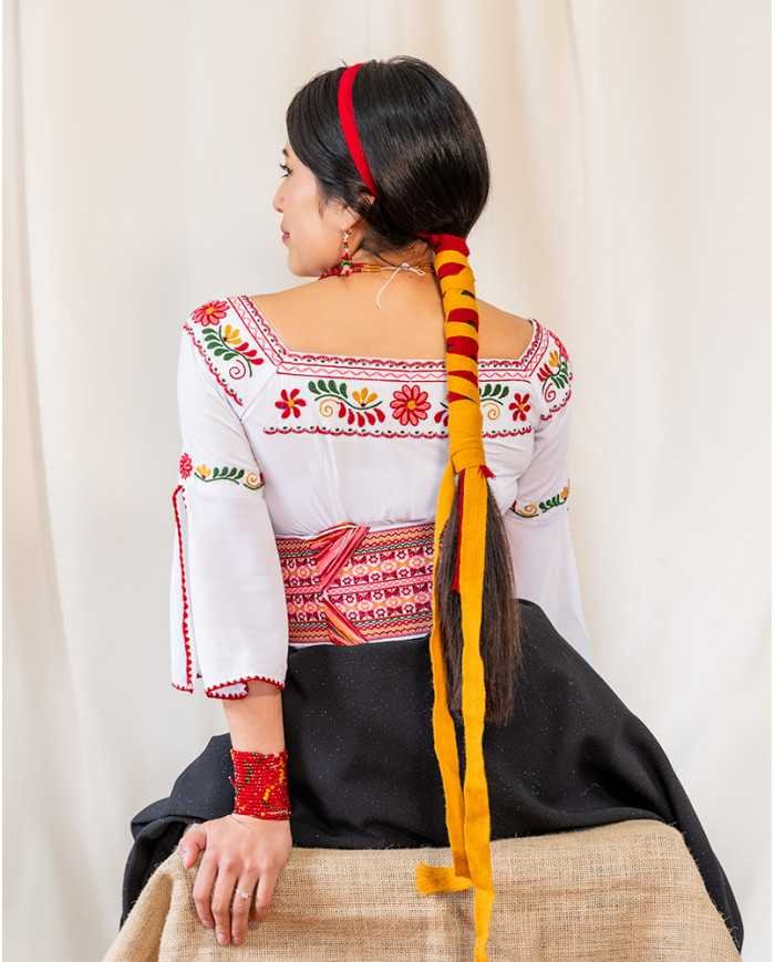 BLUSA NINA ROJO BORDADO ORLÓN