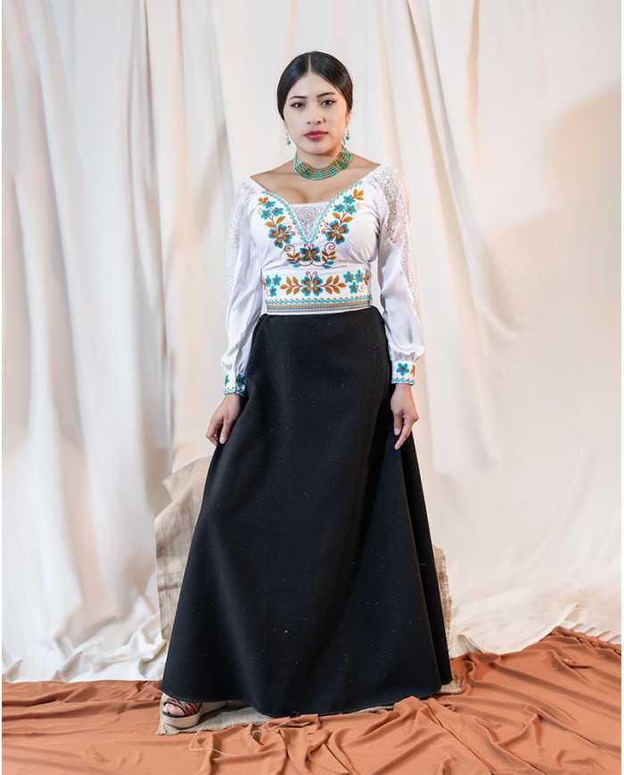 BLUSA ALLPA TURQUESA BORDADO ORLÓN