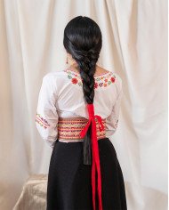 BLUSA WAYRA NARANJA BORDADO SEDA