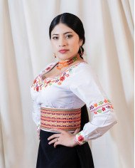 BLUSA WAYRA NARANJA BORDADO SEDA