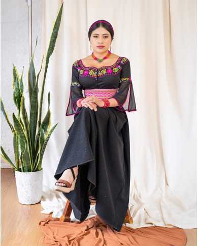 BLUSA NINA FUCSIA BORDADO ORLÓN