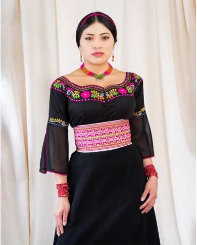 BLUSA NINA FUCSIA BORDADO ORLÓN