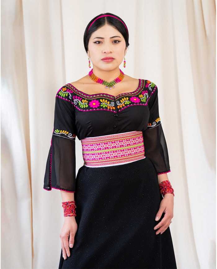 BLUSA NINA FUCSIA BORDADO ORLÓN