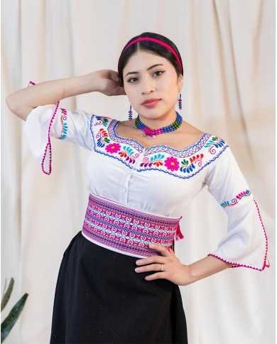 BLUSA NINA PURUHÁ BORDADO ORLÓN