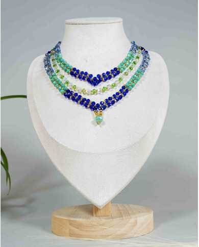 COLLAR Y ARETES WAYRA AZUL CRISTALES