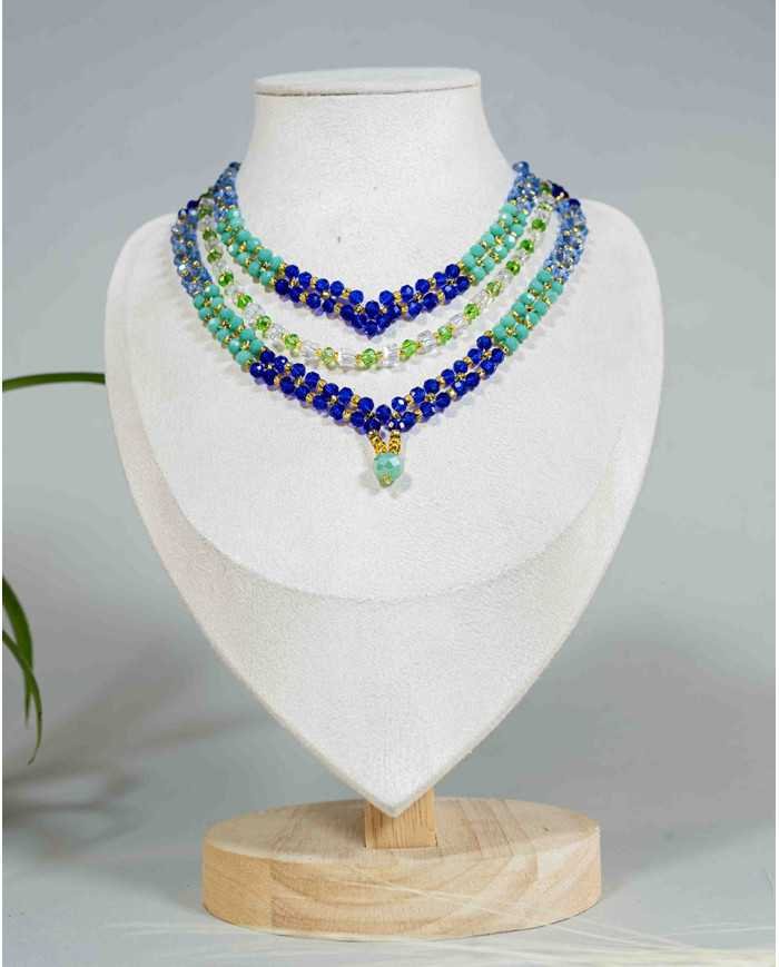 COLLAR Y ARETES WAYRA AZUL CRISTALES