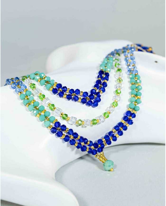 COLLAR Y ARETES WAYRA AZUL CRISTALES