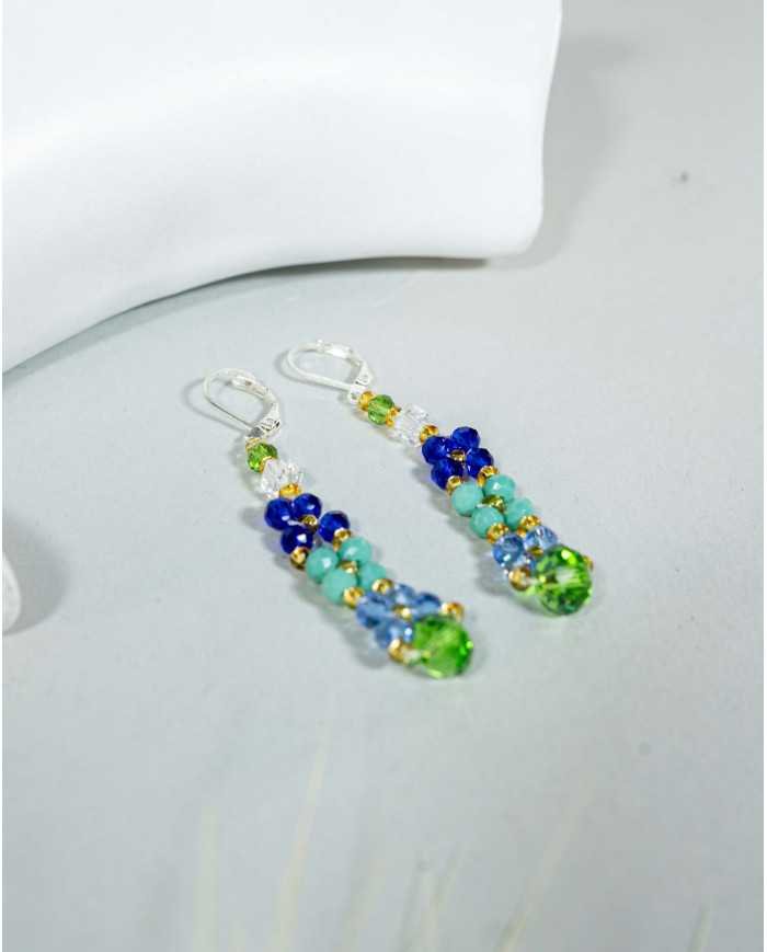 COLLAR Y ARETES WAYRA AZUL CRISTALES