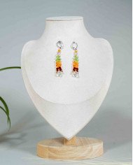 COLLAR Y ARETES WAYRA NARANJA CRISTALES