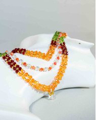 COLLAR Y ARETES WAYRA NARANJA CRISTALES