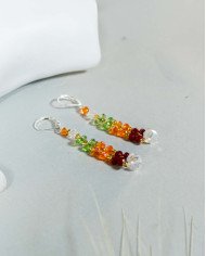 COLLAR Y ARETES WAYRA NARANJA CRISTALES